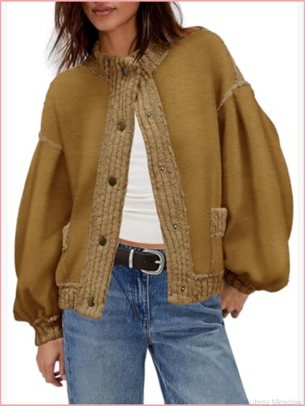 Lightweight Button Down Cardigan Sweatshirt with Pockets - Picture 2 of 6